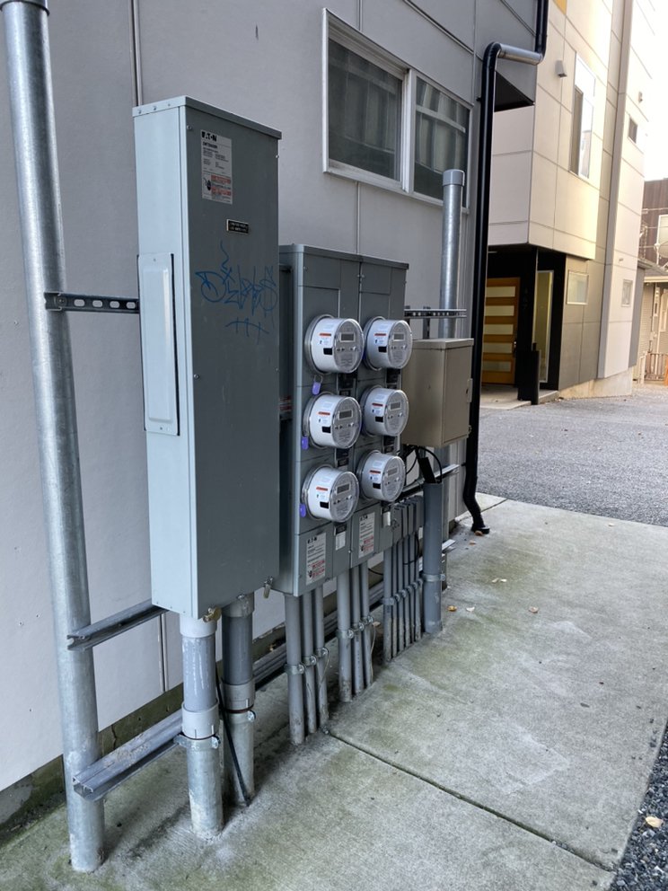 Multi-meter electrical service installation for a commercial property by P & T Electricians Midtown